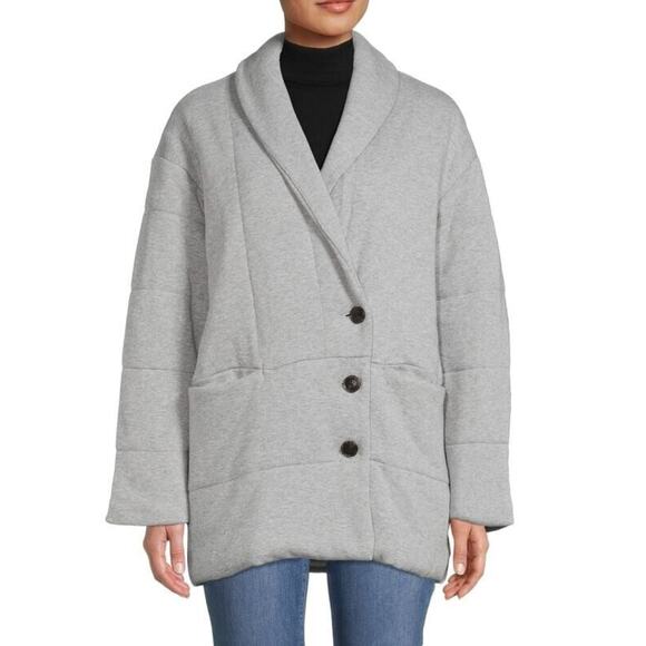 Madewell Jackets & Blazers - Madewell Shawl Collar Heathered Puffer Jacket - Heather Cement Grey - Women's M